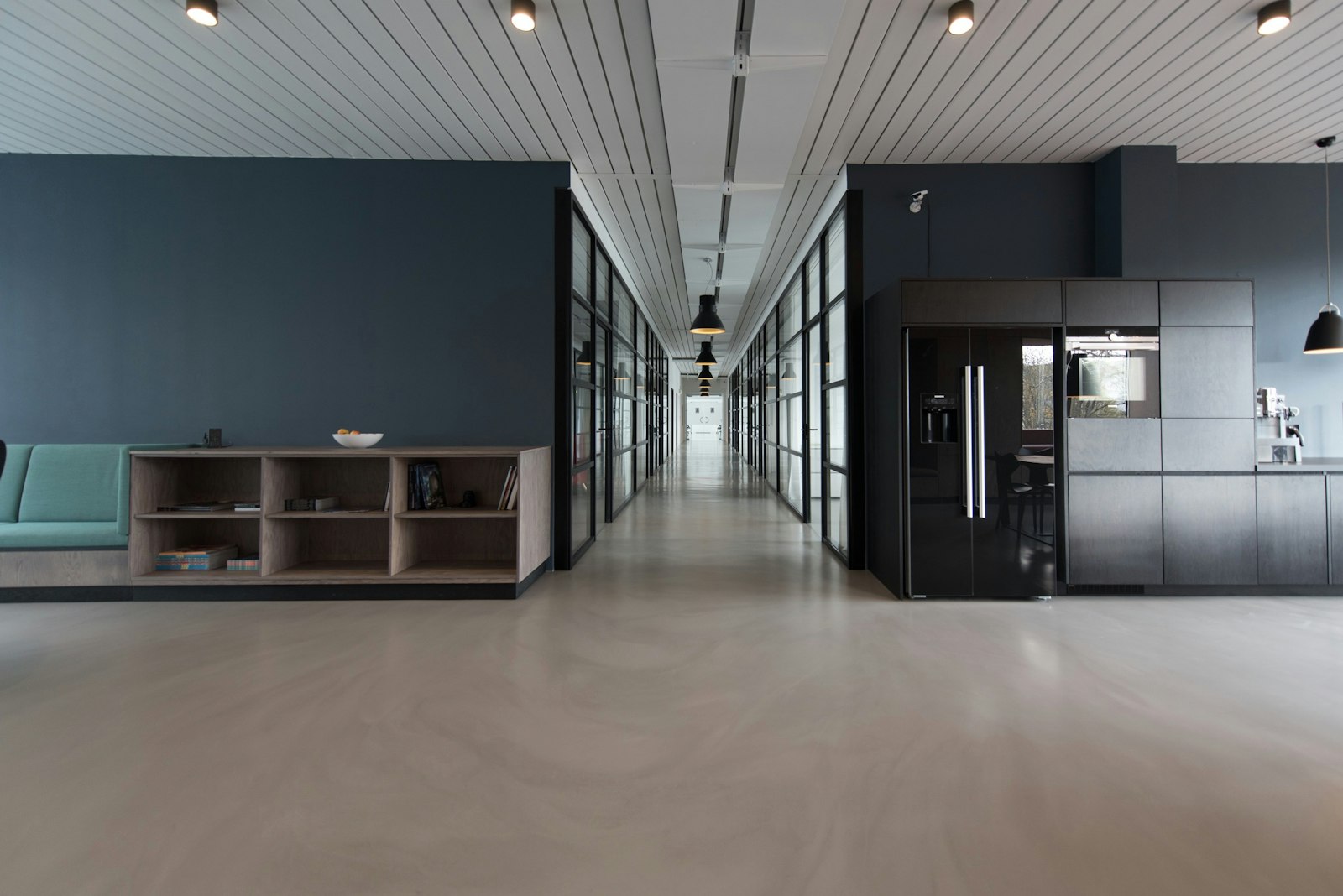 Modern office building entrance